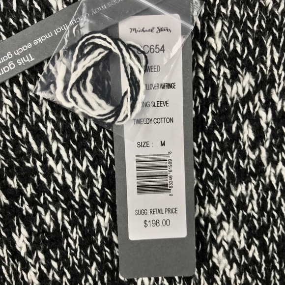 {Michael Stars} Fringe-Sleeve Wool-Blend Pullover - Picture 8 of 8